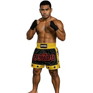 FIGHTERS - Muay Thai Shorts / Schwarz-Gelb / Large