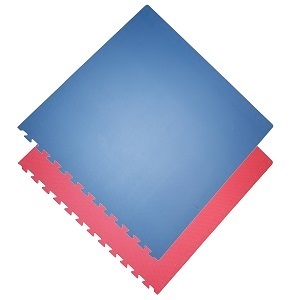 Tatami ad incastro / 100 x 100 x 2 cm / Tappetino puzzle per arti marziali / Blu-Rosso