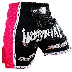 FIGHTERS - Thaibox Shorts / Elite Muay Thai / Schwarz-Pink / Small