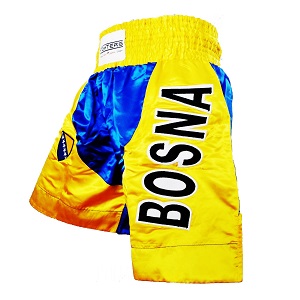 FIGHT-FIT - Pantaloncini da Boxe Lunghi / Bosnia-Bosna / XL