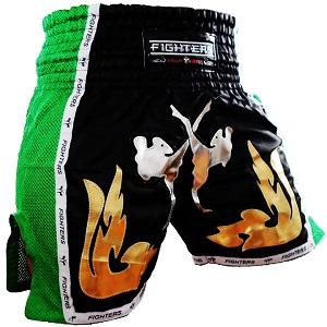 FIGHTERS - Thaibox Shorts / Elite Fighters / Schwarz-Grün / XS