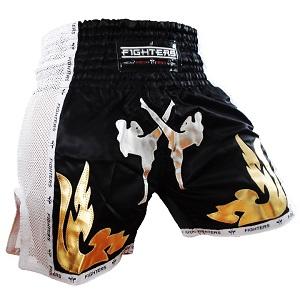 FIGHTERS - Thaibox Shorts / Elite Fighters / Schwarz-Weiss / XS