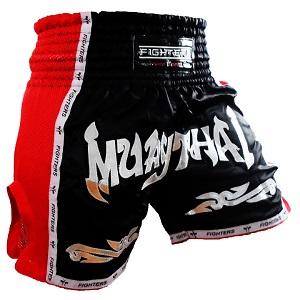 FIGHTERS - Thaibox Shorts / Elite Muay Thai / Schwarz-Rot / Large